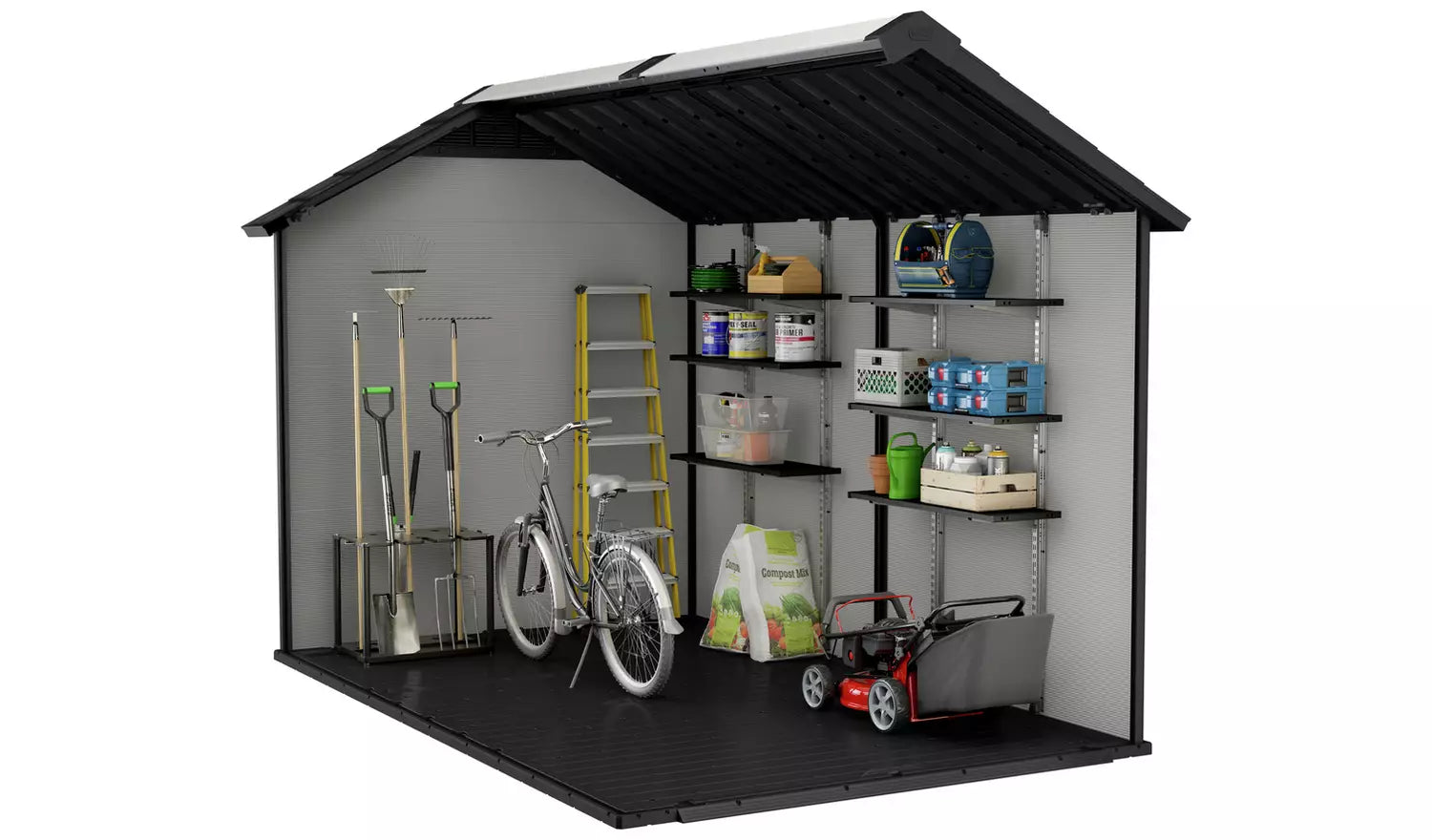 Keter Premier Plastic Garden Shed 7.5 x 11ft - Grey