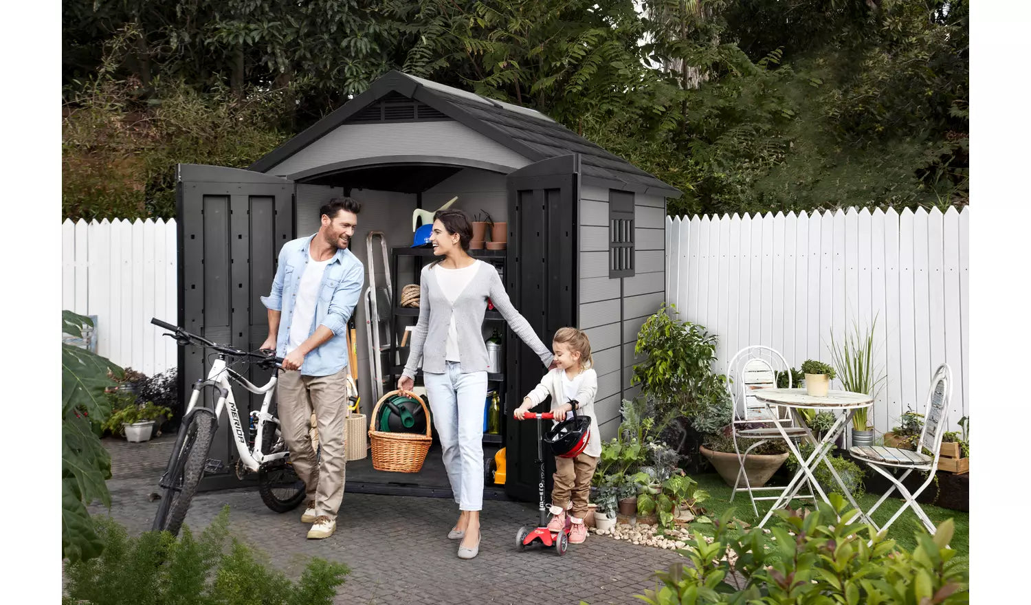 Keter Premier Plastic Garden Shed 7.5 x 9ft - Grey