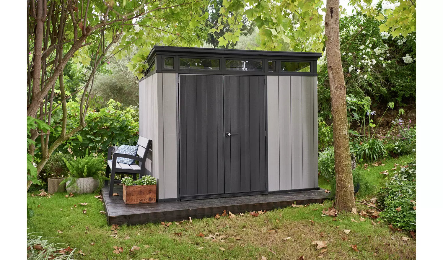 Keter Artisan 9 x 7ft Double Door Pent Outdoor Plastic Garden Shed