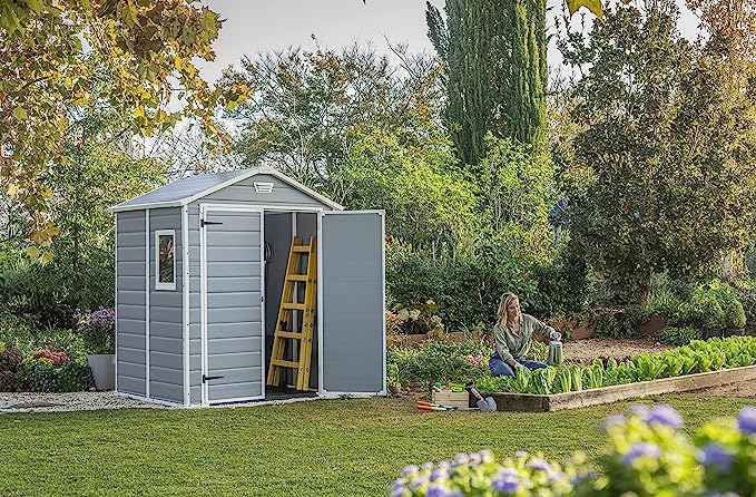 Keter Manor 6 x 5ft Double Door Outdoor Garden Shed