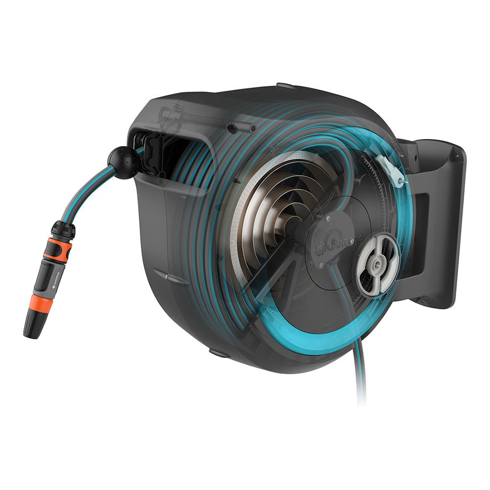 Gardena Wall-Mounted Hose Reel RollUp XL 35m – Automatic Roll Control & Premium Hose